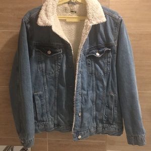 Topshop padded denim jacket